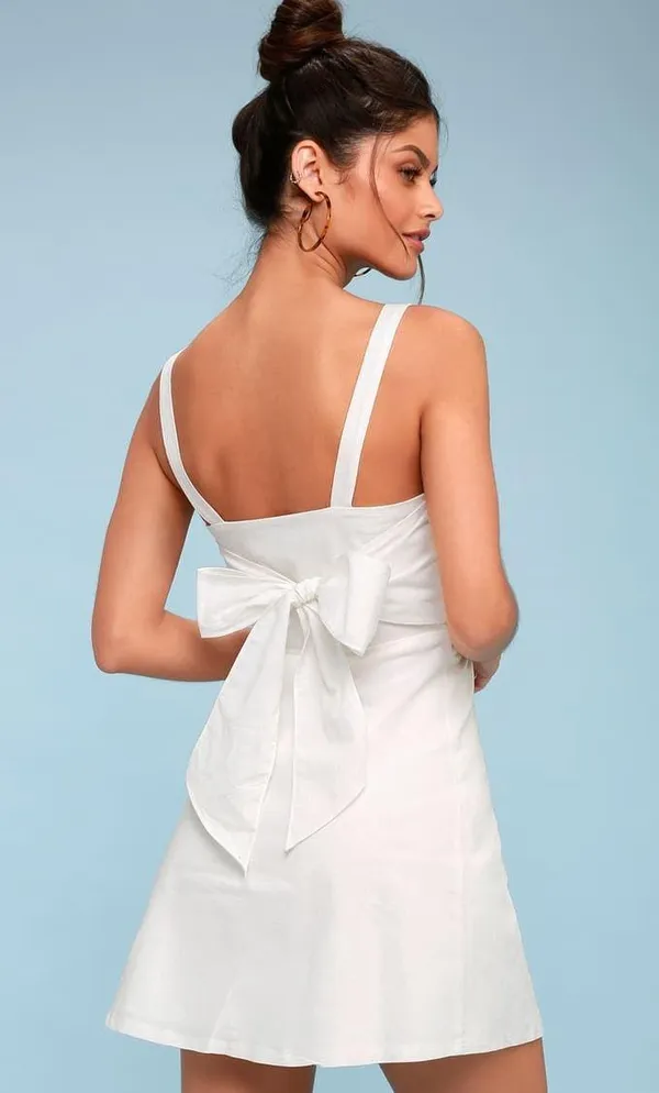 Lulus NWT  Louetta White Button-Down Mini Dress -L - Image 3