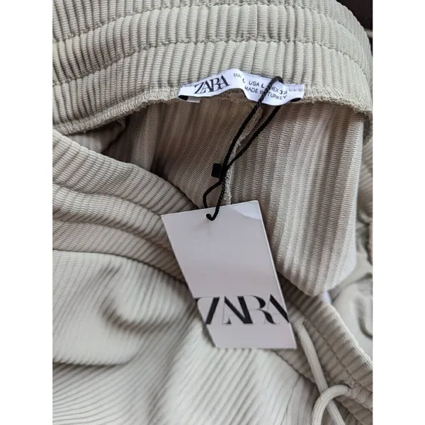 Zara ribbed straight leg pants size Large - Image 6