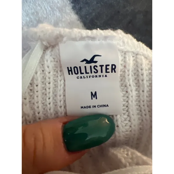 Hollister White Lace Reversible Cropped Crossover Sweater Cotton - Image 3