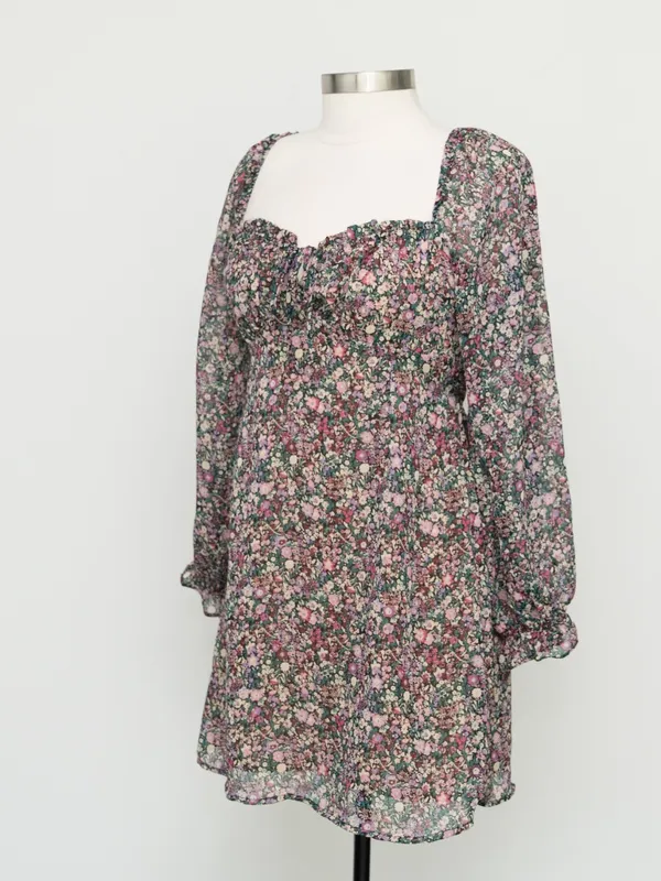 Dress Forum‎ - Floral Long Sleeve Mini Dress. - Image 9