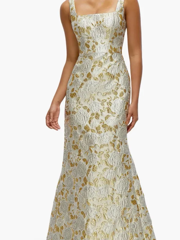 Dessy Collection Gown in Winter Mist Gold Size 0 - Image 4