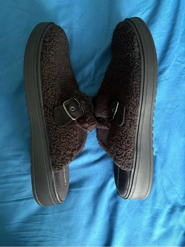 Life Stride BZEES Vibe Cozy Black Faux Fur Clogs Size 10M NWOT - Image 6