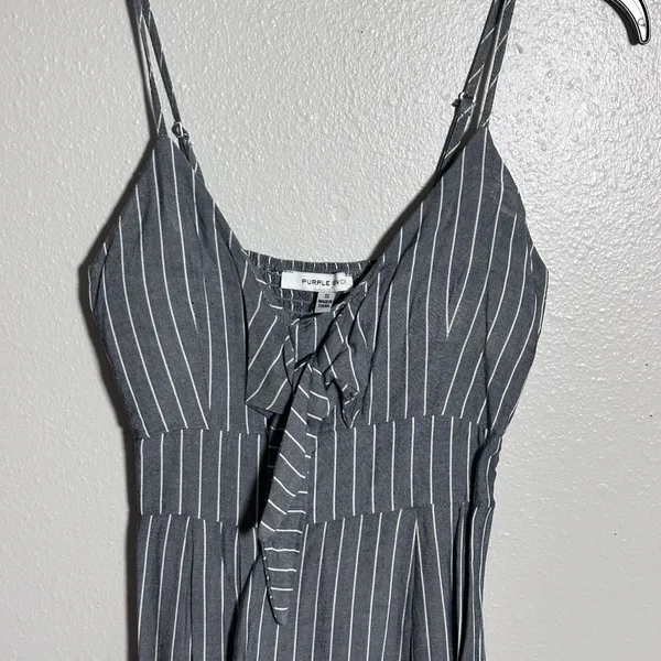 Purple Snow Women‎ Gray Striped Dress size Small - Image 3