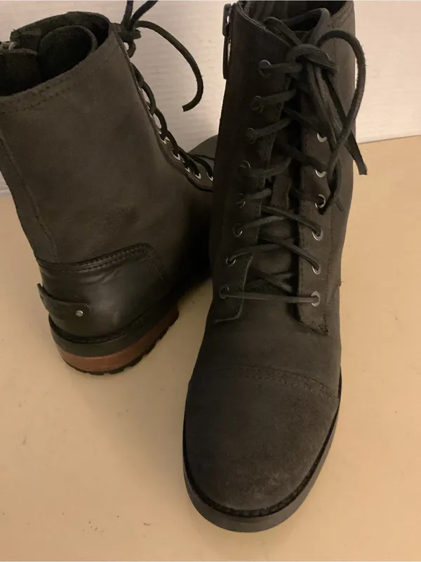 UGG Women's Black leather Lace-Up Combat Kilmer II Boots US 9 - Image 7