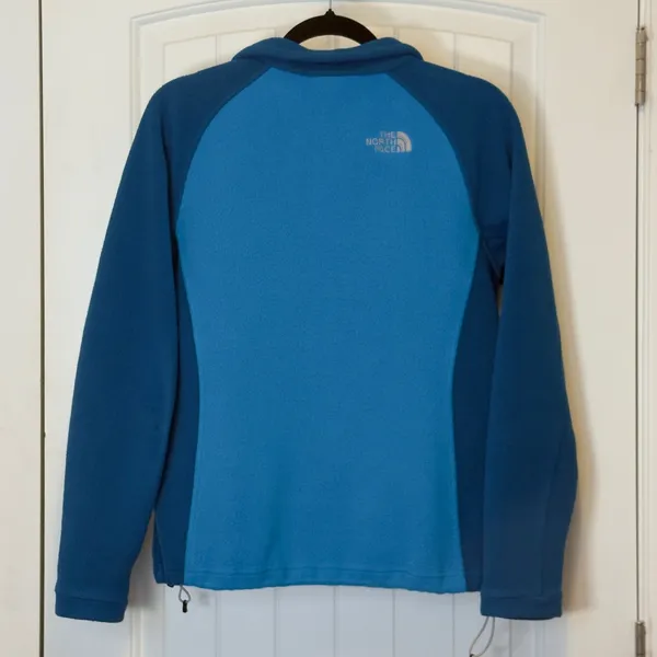 The North Face Med TKA 100 Full Zip Fleece Jacket Blue Women Two Tone Mock Neck - Image 3