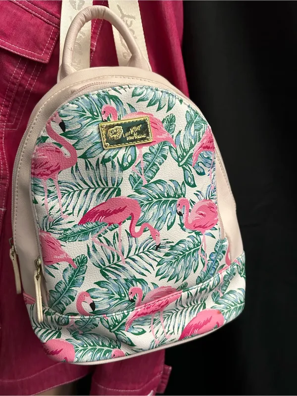 Betsey Johnson Pink Flamingo Print Mini Backpack - Image 3