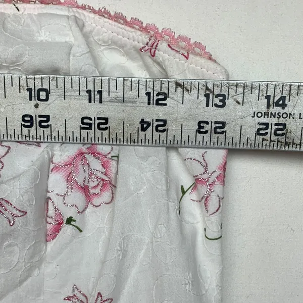 Ruby Rox juniors 5 small white pink floral strapless dress glitter y2k princess - Image 5