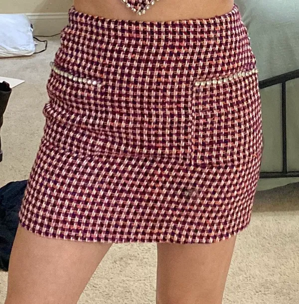 Get Ready With Me LTD Tweed Plaid Skirt - Image 2
