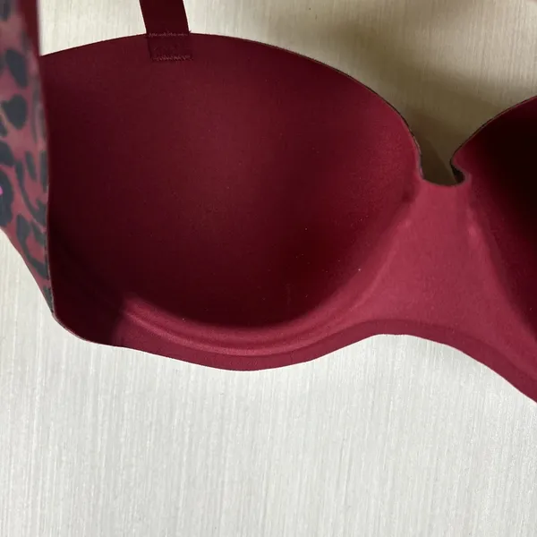 Victoria Sport‎ by Victorias Secret Bra Sz 32C Burgundy Red Leopard Print - Image 5