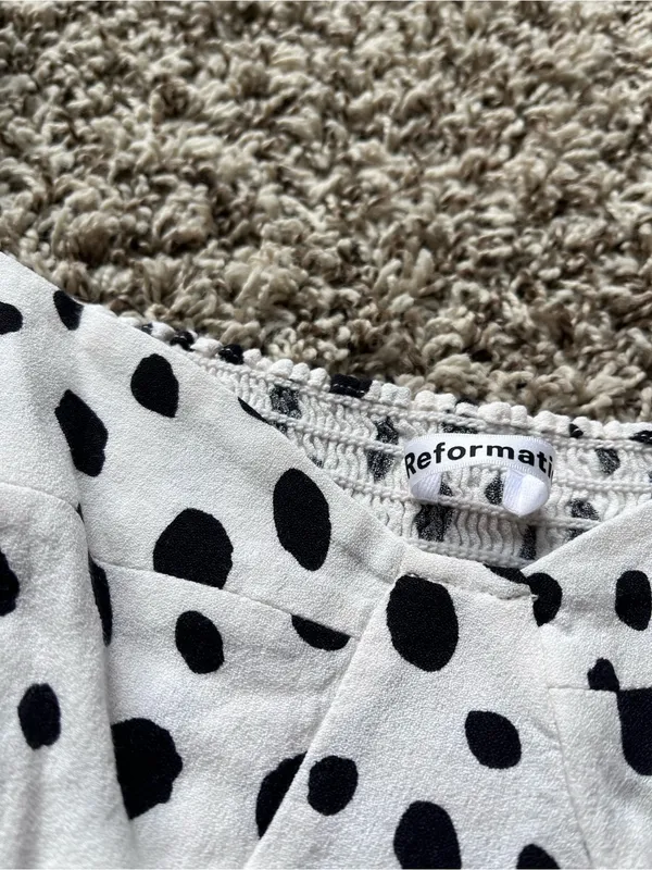 Reformation Polka Dot Long Sleeve Top - Image 7