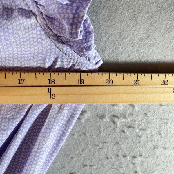 23 | PINCH‎ Boho Ruffle Smocked Tiered Flutter Sleeve Mini Dress Purple Womens S - Image 3