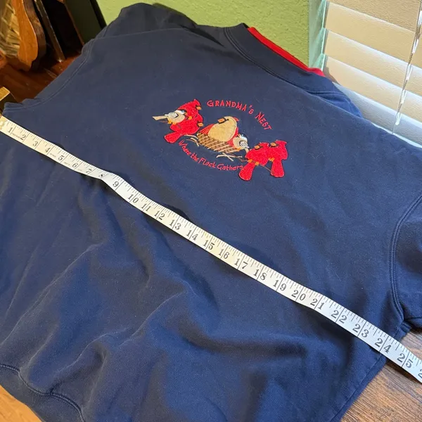 Vintage 90s Cardinals Grandma sweater embroidered birds - Image 5
