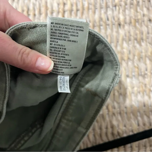 American Eagle‎ Jeans Olive Green High Rise Distressed Women Size 6 Petite - Image 11