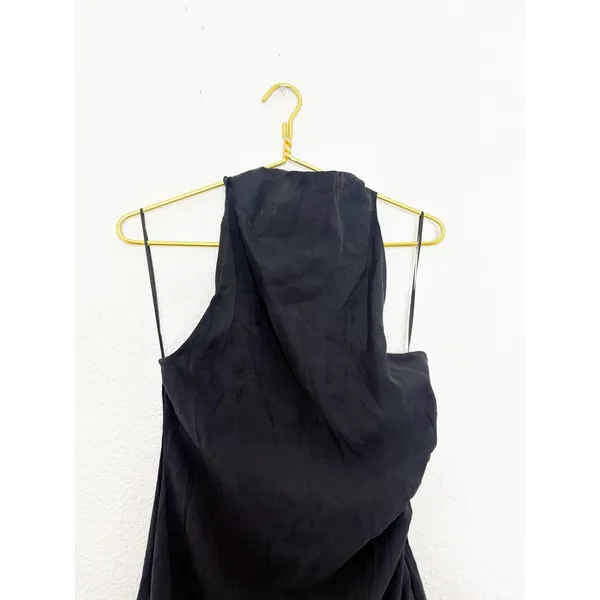 NWT Zara Black Halter Asymmetrical Ruffle Mini Dress Medium Fairy Whimsigoth - Image 5