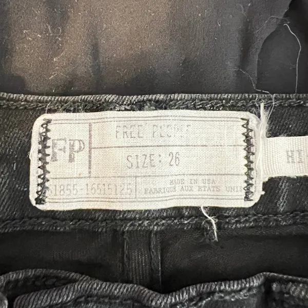 1258‎ | Free People Hi-Rise Skinny Cropped Stretch Denim Jeans Black Womens 26 - Image 5