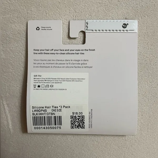 Lululemon New Silicone Hair Ties 3 Pack Black Grey Brown - Image 4