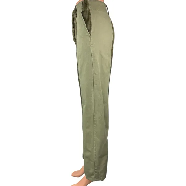 Urban Outfitters Corina Green Corduroy Colorblock High-Waist Trousers Pants 0 - Image 2