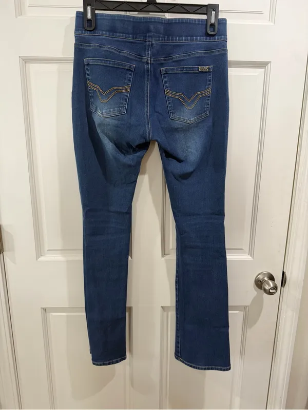 Harley-Davidson Women's Straight Leg Dark Blue Stretch Jeans Size 30 Tall Long - Image 7