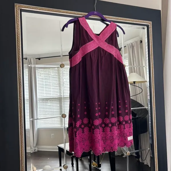 Vintage Odd Molly Purple and Pink Mini Dress - Image 4