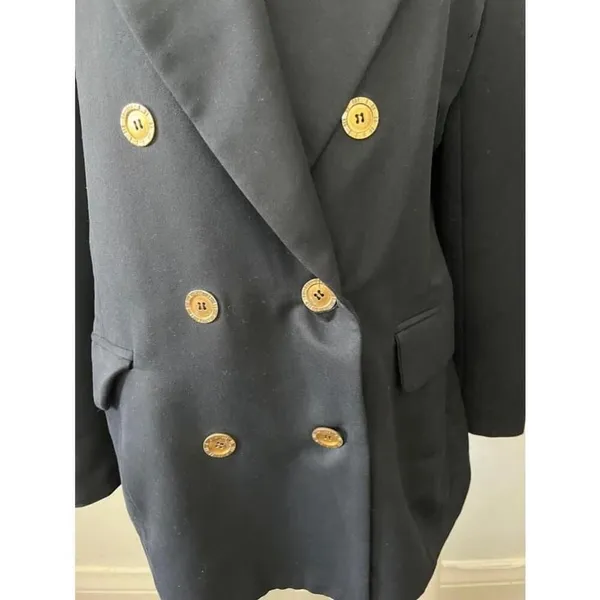 Vtg Ann Taylor double breasted Blazer 10 blue academic professor Ivy League USA - Image 4