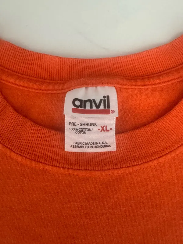 Anvil Vintage Fugitive You Never Saw Me T Shirt XL Orange Streetwear Graphic - Image 3