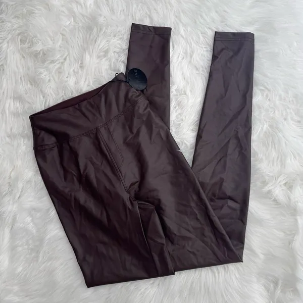 OFFLINE by Aerie Faux Leather High Waisted Leggings Chocolate Brown Size XS - Image 2