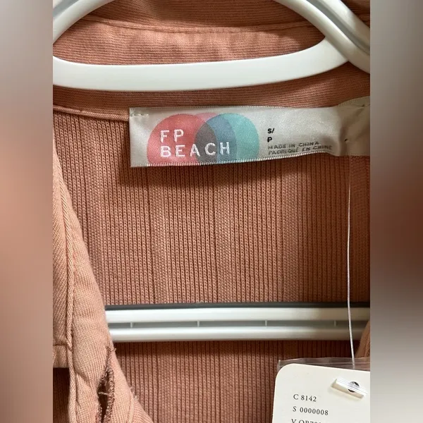 NEW Free People Beach New Afternoon Ribbed 100% Cotton Mini Dress Rose Women’s S - Image 5