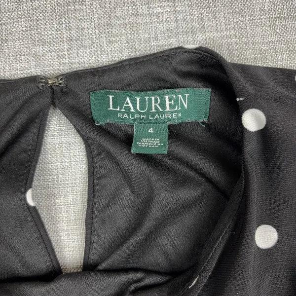 Lauren Ralph Lauren Dress Womens 4 Black Polka Dot Sleeveless A-Line Short - Image 6
