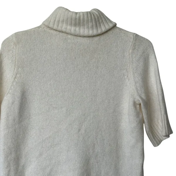 Anthropologie wool blend Cream turtleneck Sweater S Italy made - Image 7