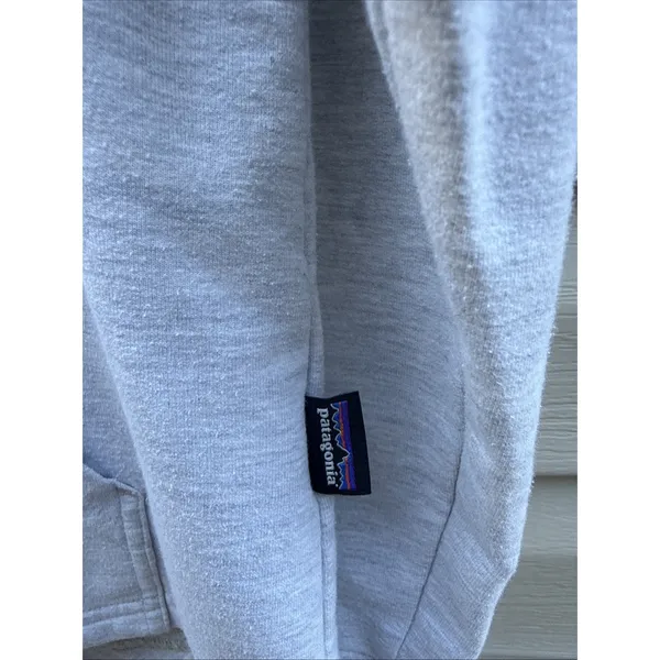Patagonia Ahnya Pullover 1/4 Snap Hoodie Womens Small Grey Pocket - Image 3