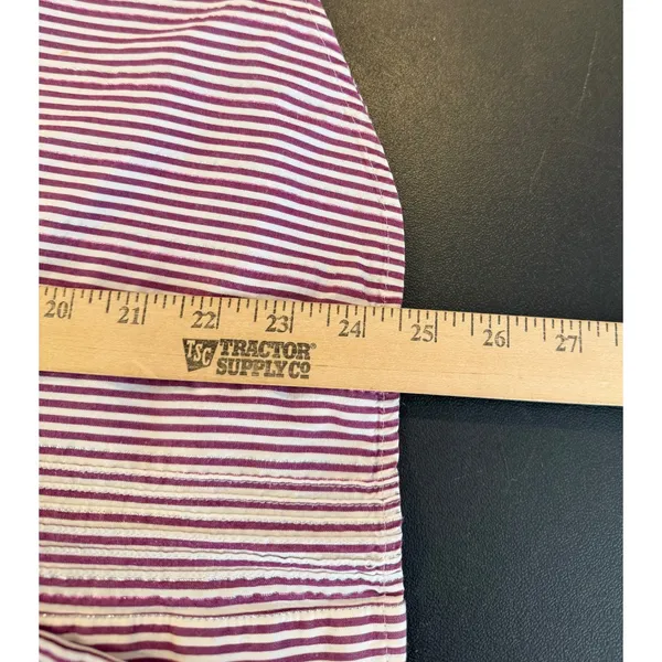 Express Womens M Button Down Shirt Purple White Striped Metallic‎ Long Sleeve - Image 7