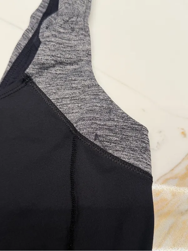 Lululemon Athletica Ruched Tank Top Black Grey Size 4‎ - Image 4