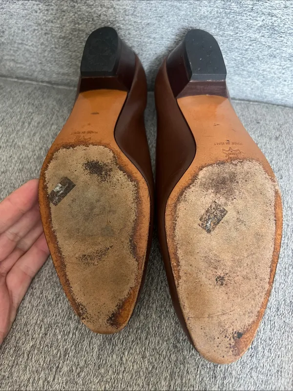 Salvatore Ferragamo Brown Leather Tassel Loafers READ Run small and narrow - Image 4