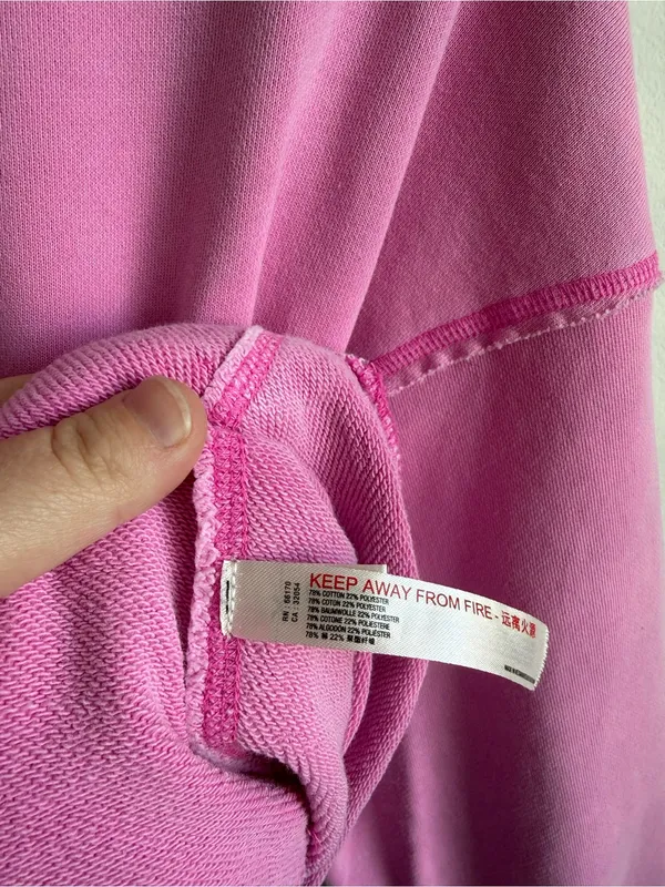Free People FP Movement Metti Crewneck Sweatshirt Pink Oversized XS - Image 9