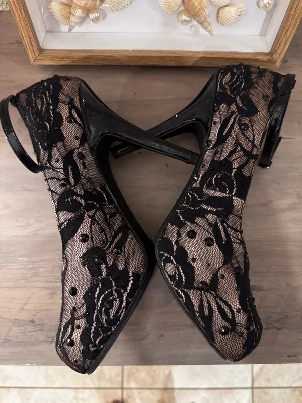 New Madeline Girl lace and rhinestone heels 10 - Image 4