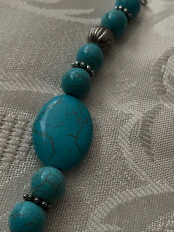 Paparazzi Necklace & Earrings Set Home Sweet Homestead Oblong Turquoise Pendant - Image 8