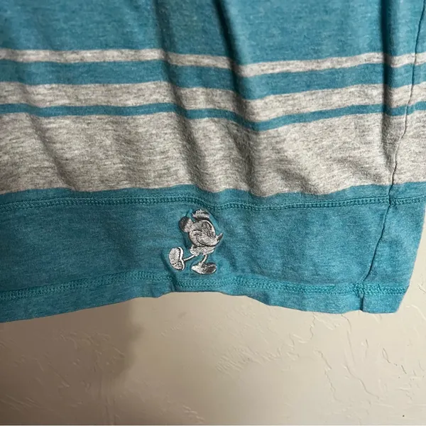Disney Parks Gray Blue Striped Mickey Mouse T-Shirt Dress‎ - Image 5