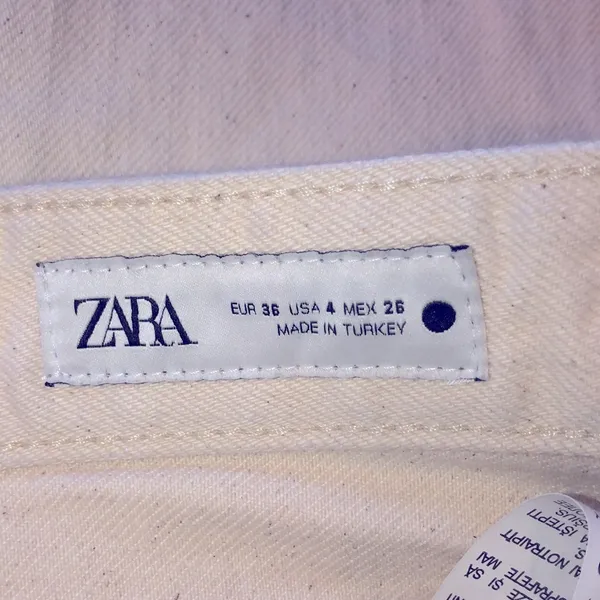 ZARA cream color jeans size 4 - Image 3