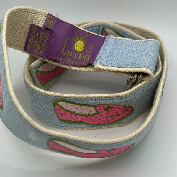 CJ Laing Perfectly Preppy D-ring Belt - Loafer embroidered - Size S - Image 2