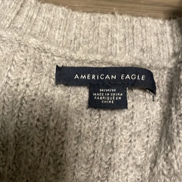 American Eagle Gray Knit Lace Up Long Sleeve Sweater Dress Size M‎ - Image 5