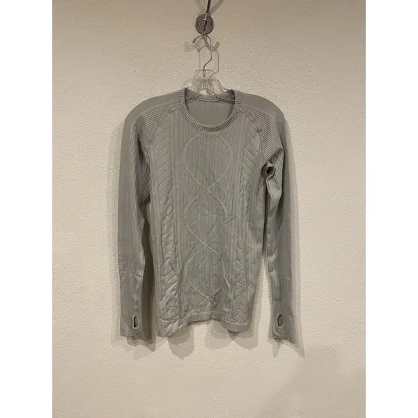 Lululemon Rest Less Shirt Womens Medium Gray Long Sleeve Crewneck Athletic - Image 2