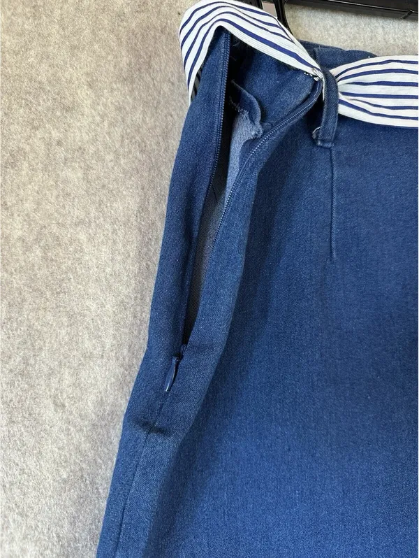 Altar'd State Skort Skirt Shorts Blue Belt Zip Women’s Medium Cotton Blend - Image 8