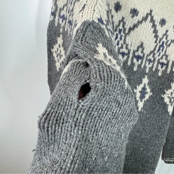 Vtg 90s J. Crew 100% Wool Fair‎ Isle Knit Sweater sz medium classic vintage READ - Image 5