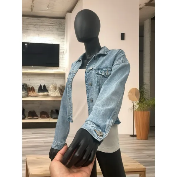 American Eagle Cropped Jean Jacket‎ Sz XS100% cotton - Image 2