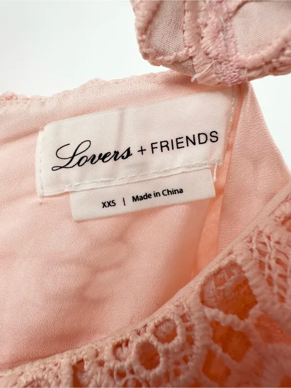 Lovers and Friends Happy Hour Pink Lace Mini Dress Size XXS - Image 4