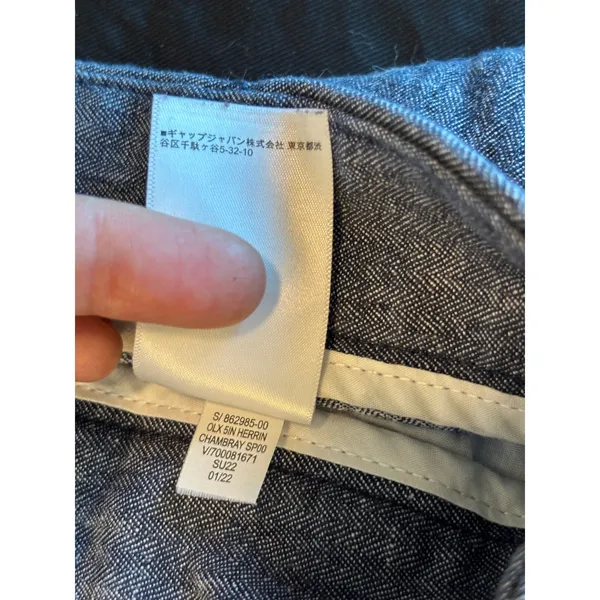 Banana Republic Blue Herringbone Chambray Linen Cotton Shorts Size 8 4in Inseam - Image 6