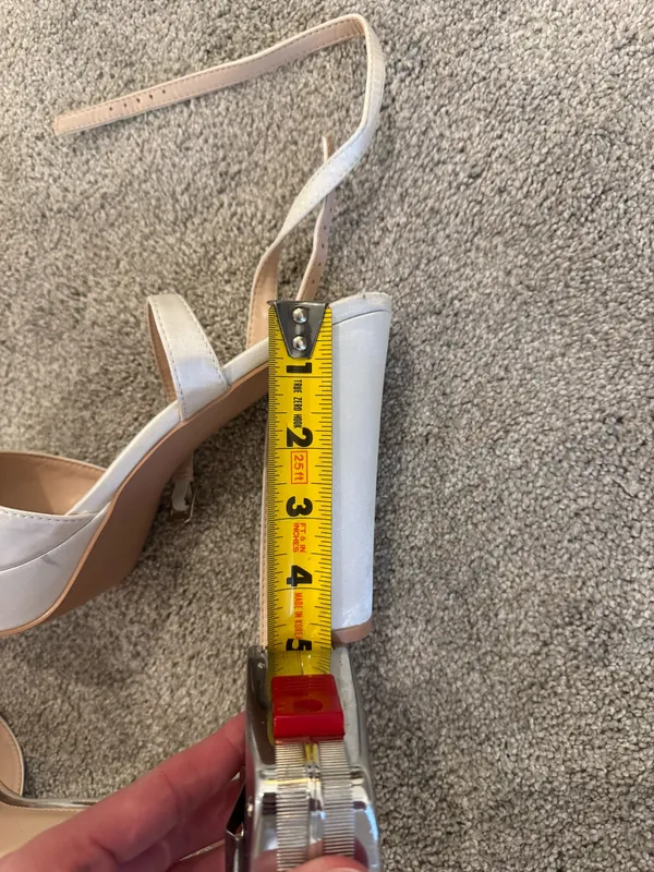 White satin platform heels wedding Size 10 - Image 5
