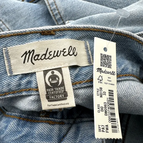 Madewell The Perfect Vintage Wide-Leg Crop Jeans Denim High Waisted Blue 33 NWT - Image 5