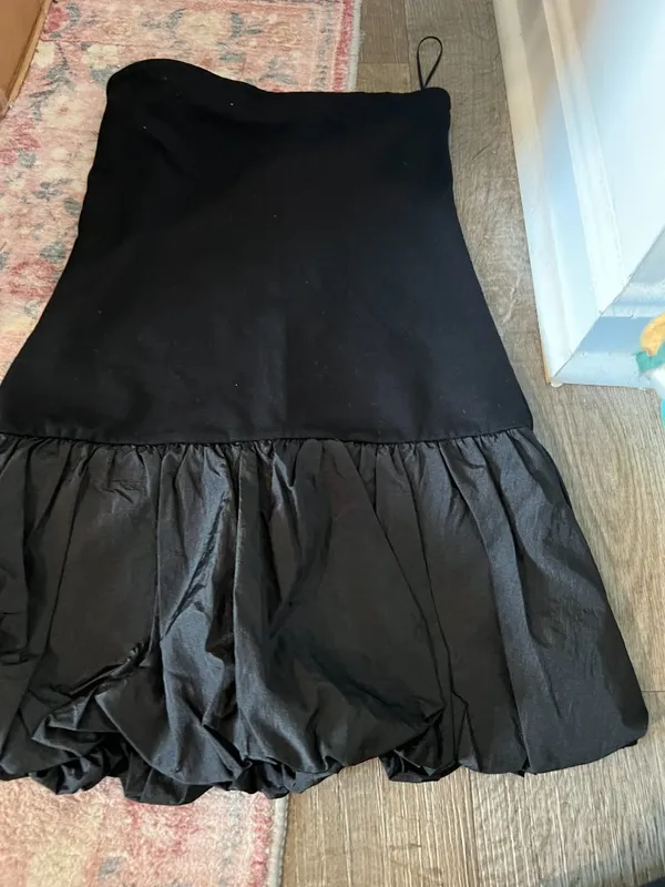 Edikted Black Bubble Skirt Ribbed Mini dress‎ size M - Image 7