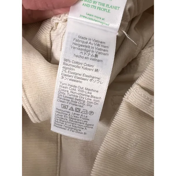 J.Crew Lizzie Pant Size 30 Beige Wide Leg Utility Pants Cotton Stretch - Image 5